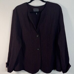 Oska Dark Purple Textured Blazer size Large - 5